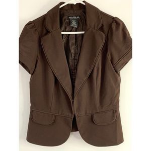 Vintage Y2K Stoorb studio peplum blazer jacket top brown size S/M 5871